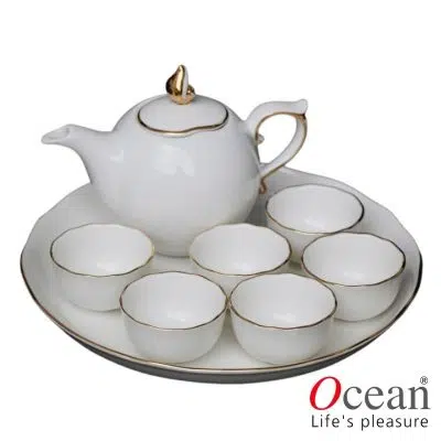 Bộ Trà Minh Long 0.35 L Mẫu Đơn Liền Khay Giá In Logo