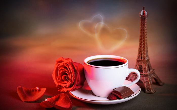 Tổng hợp hình ảnh ly cafe và hoa hồng lãng mạn